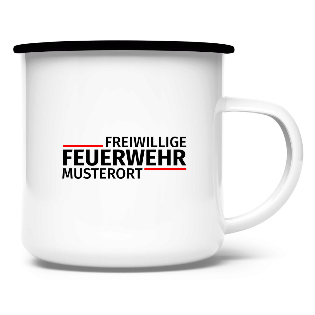 Emaille Tasse - Modern Freiwillige Feuerwehr [Personalisierbar]