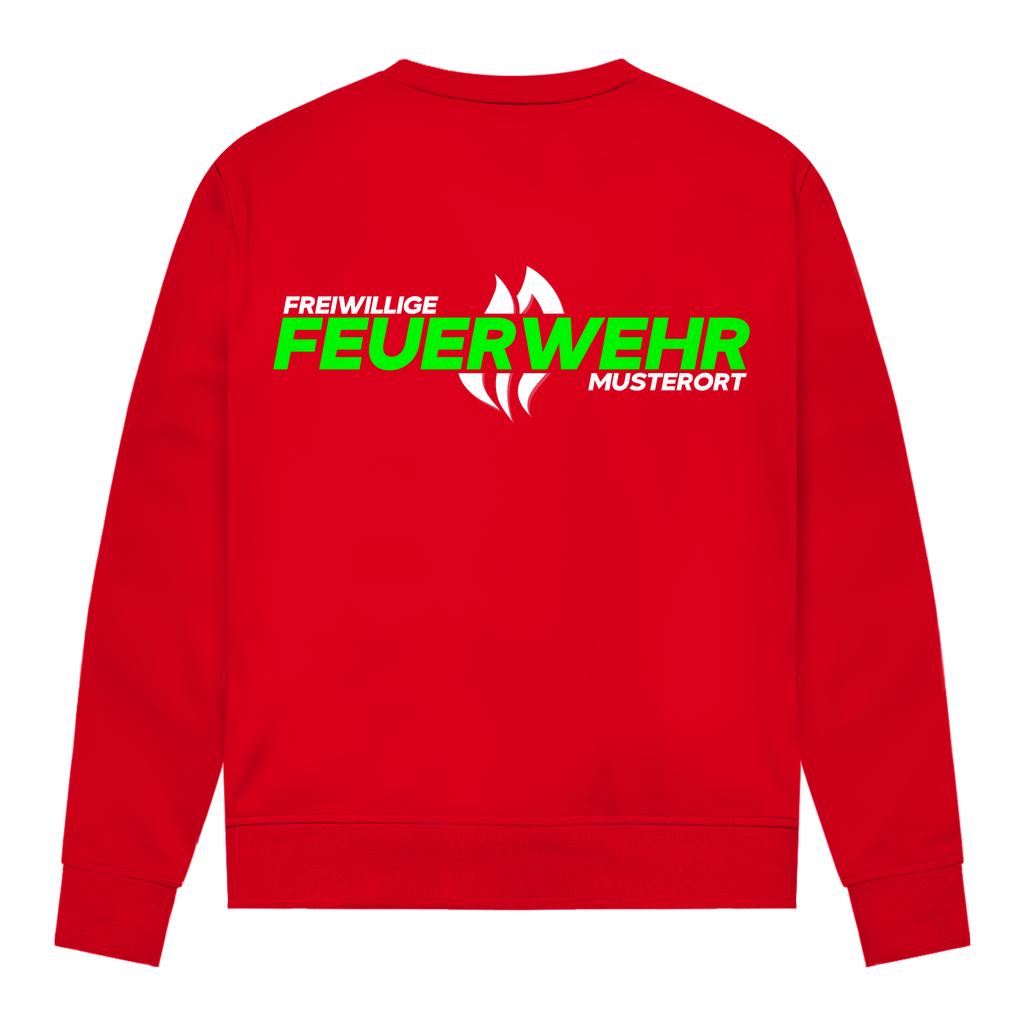 Damen Sweatshirt - Flamme Freiwillige Feuerwehr Grün [Personalisierbar]