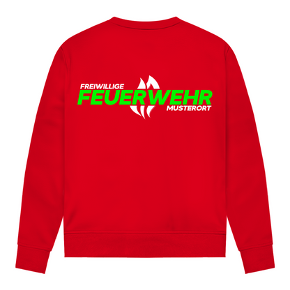 Damen Sweatshirt - Flamme Freiwillige Feuerwehr Grün [Personalisierbar]