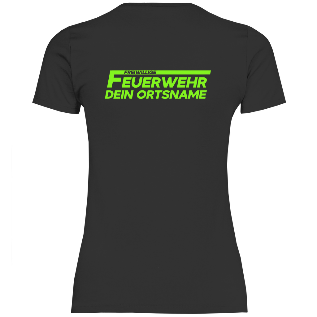 Damen T-Shirt - Freiwillige Feuerwehr Grün [Personalisierbar]