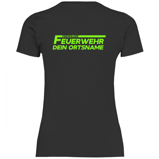 Damen T-Shirt - Freiwillige Feuerwehr Grün [Personalisierbar]