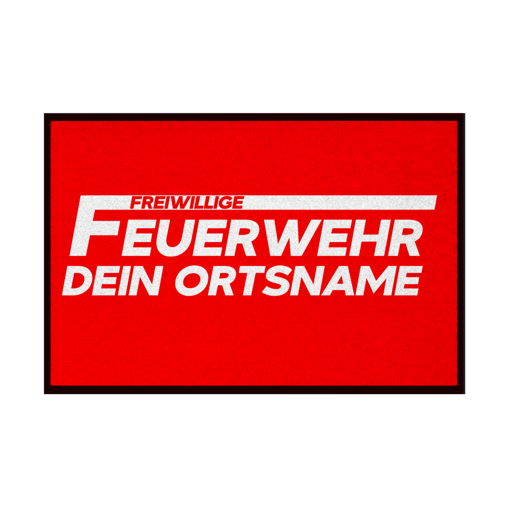 Fußmatte mit Gummirand - Freiwillige Feuerwehr Weiß (Personalisierbar)