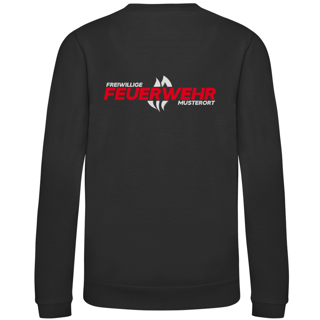 Kinder Sweatshirt - Flamme Freiwillige Feuerwehr Rot [Personalisierbar]