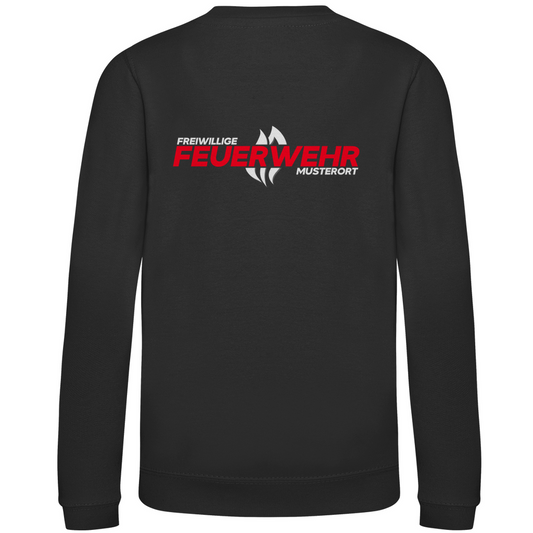 Kinder Sweatshirt - Flamme Freiwillige Feuerwehr Rot [Personalisierbar]