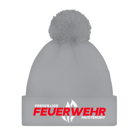 Bommelmütze - Flamme Freiwillige Feuerwehr Rot [Personalisierbar]