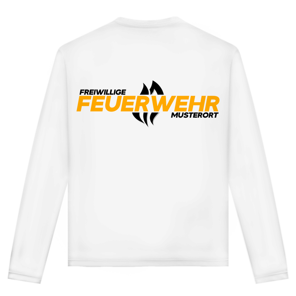Unisex Langarmshirt - Flamme Freiwillige Feuerwehr Gelb [Personalisierbar]