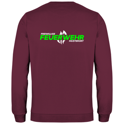 Herren Sweatshirt - Flamme Freiwillige Feuerwehr Grün [Personalisierbar]