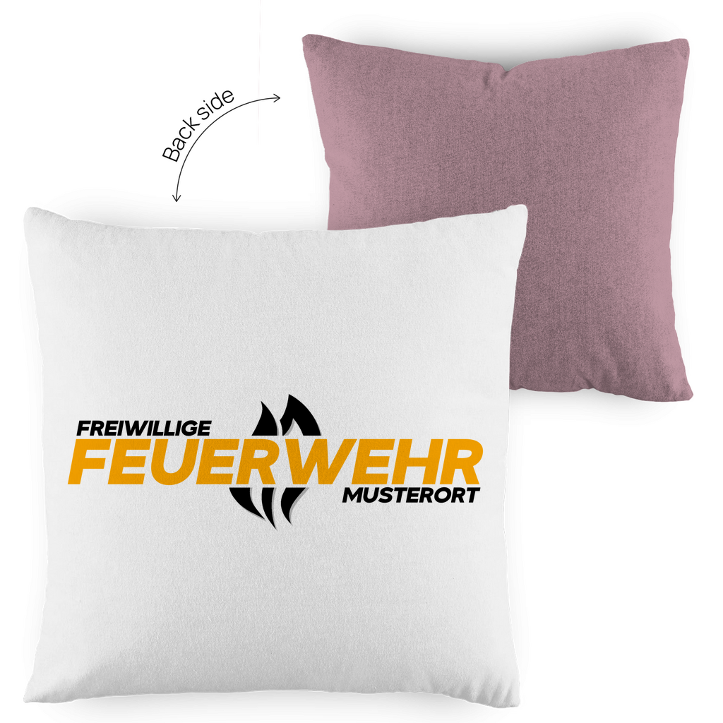 Kopfkissen zweifarbig - Flamme Freiwillige Feuerwehr Gelb [Personalisierbar]