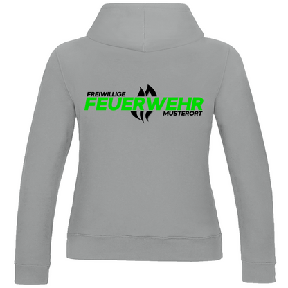 Damen Hoodie - Flamme Freiwillige Feuerwehr Grün [Personalisierbar]