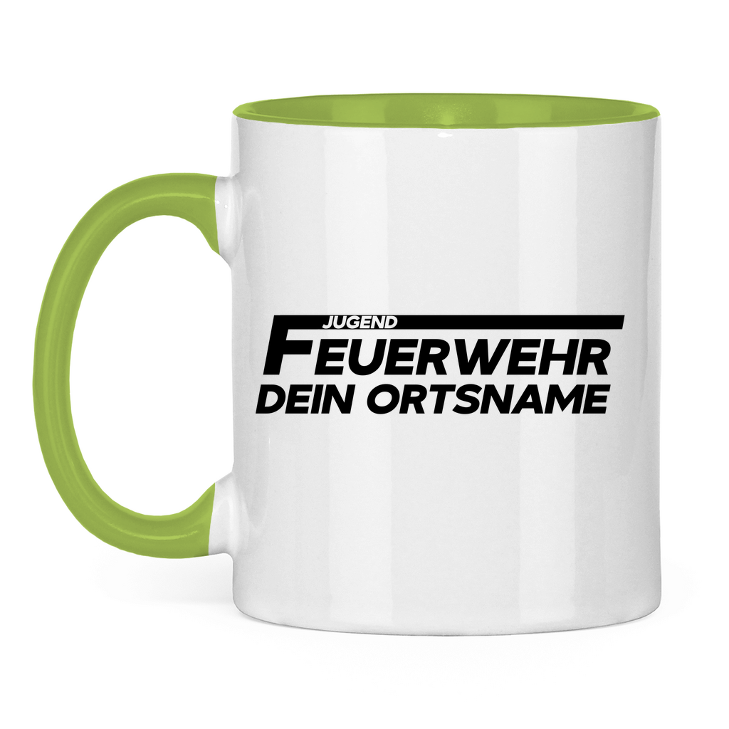 Tasse zweifarbig - Jugendfeuerwehr (Personalisierbar)