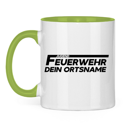 Tasse zweifarbig - Jugendfeuerwehr (Personalisierbar)