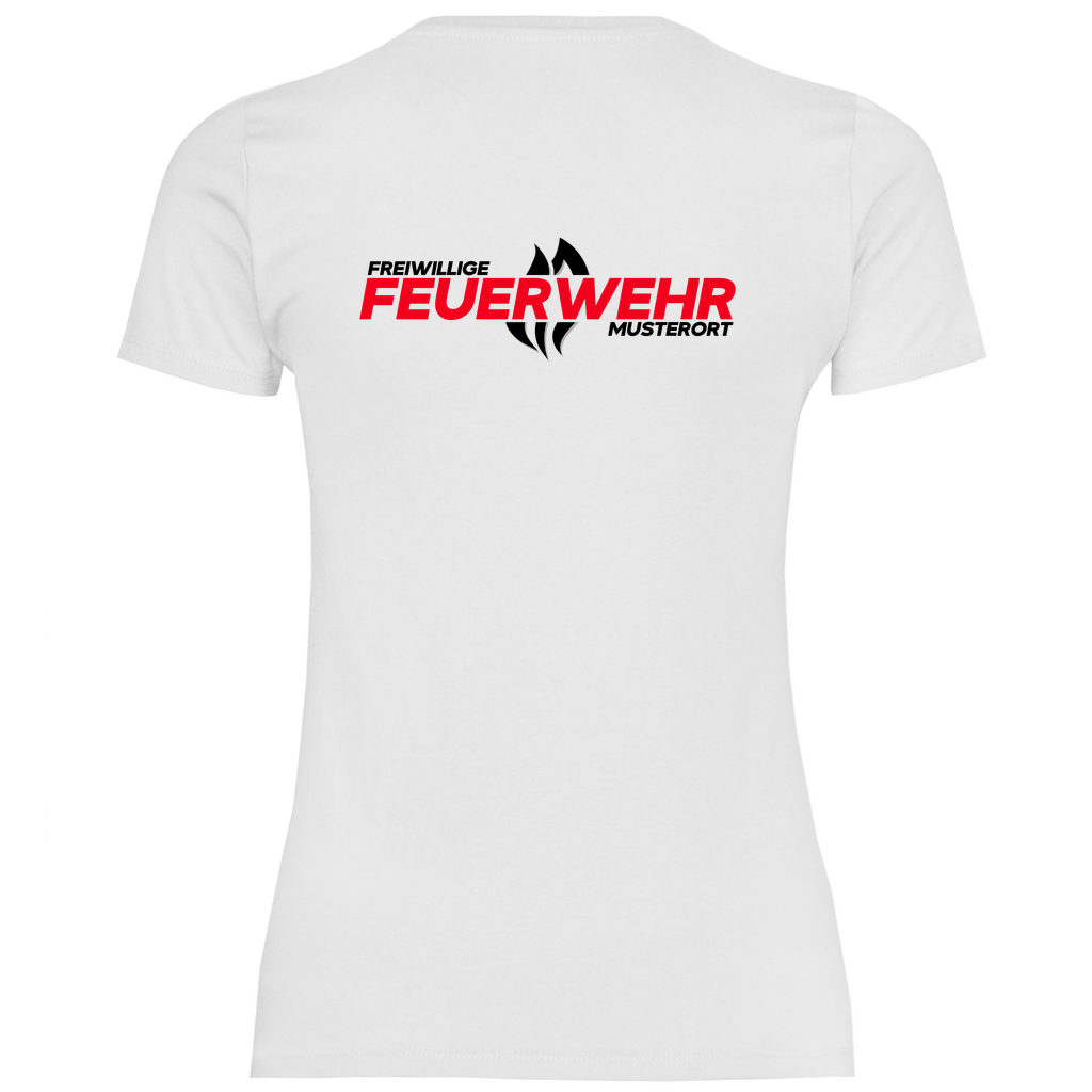 Damen T-Shirt - Flamme Freiwillige Feuerwehr Rot [Personalisierbar]