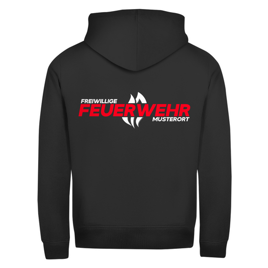 Unisex Zipper Hoodie - Flamme Freiwillige Feuerwehr Rot [Personalisierbar]