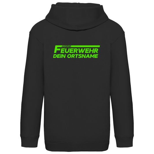 Kinder Hoodie - Jugendfeuerwehr Grün [Personalisierbar]