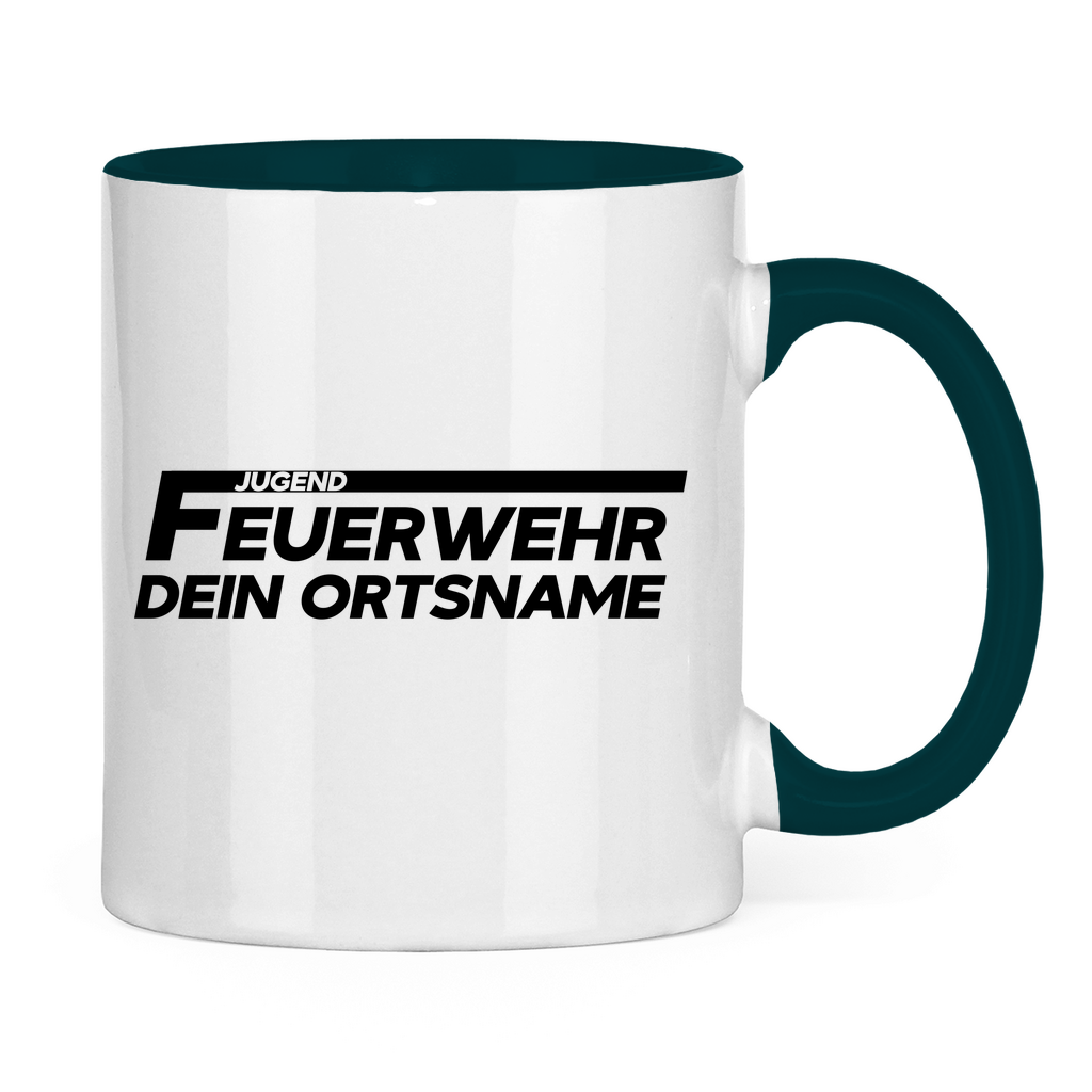 Tasse zweifarbig - Jugendfeuerwehr (Personalisierbar)