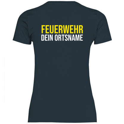 Damen T-Shirt - Feuerwehr Schriftzug (Personalisierbar)