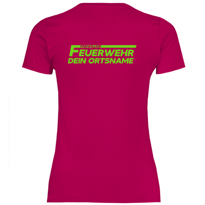 Damen T-Shirt - Freiwillige Feuerwehr Grün (Personalisierbar)