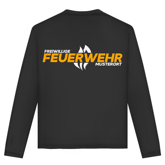 Unisex Langarmshirt - Flamme Freiwillige Feuerwehr Gelb [Personalisierbar]
