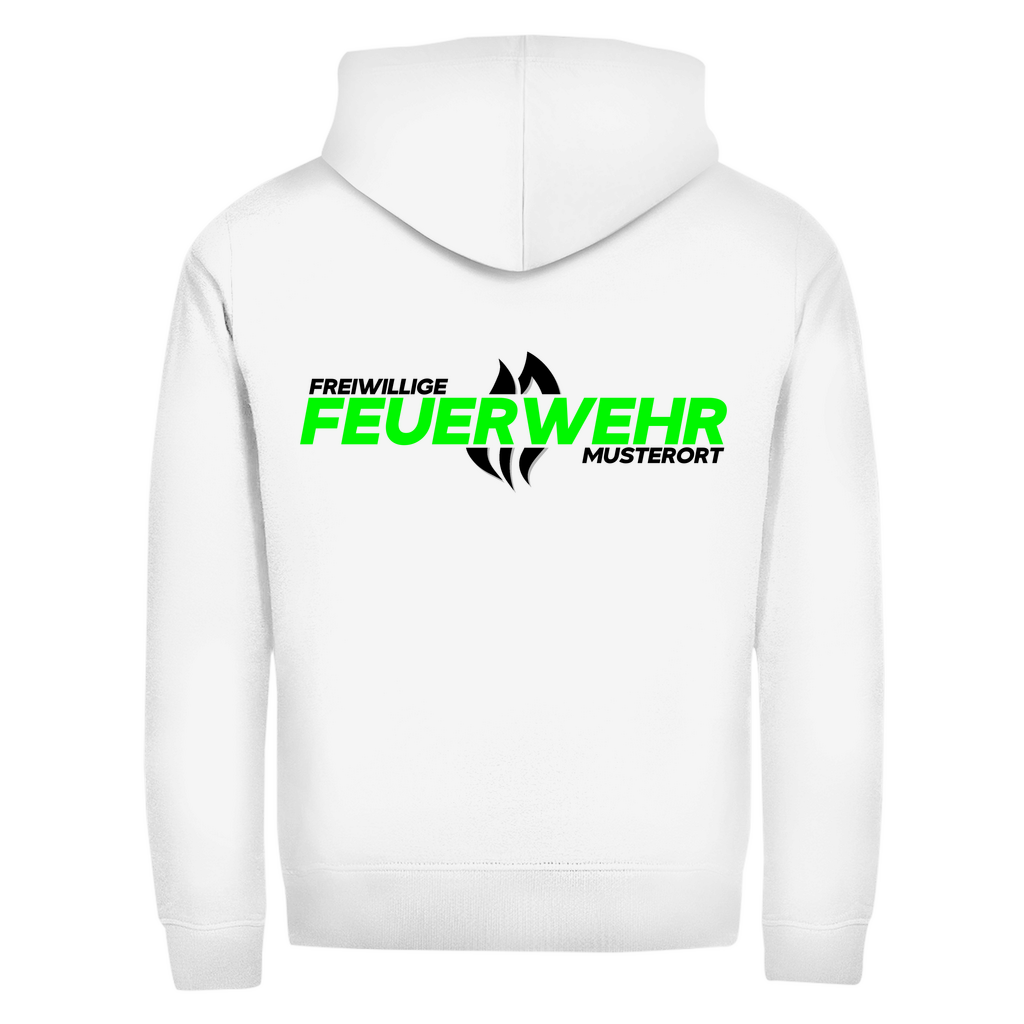 Unisex Zipper Hoodie - Flamme Freiwillige Feuerwehr Grün [Personalisierbar]