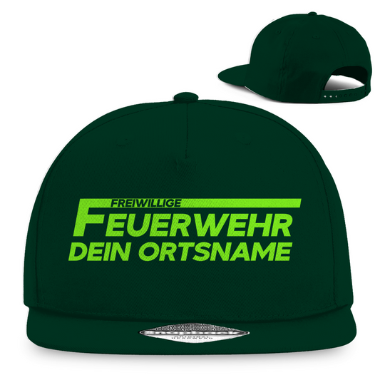 Snapback Rapper Cap - Freiwillige Feuerwehr Grün [Personalisierbar]