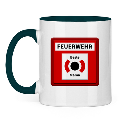 Tasse zweifarbig - Brandmelder Beste Mama