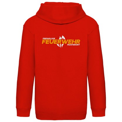 Kinder Hoodie - Flamme Freiwillige Feuerwehr Gelb [Personalisierbar]