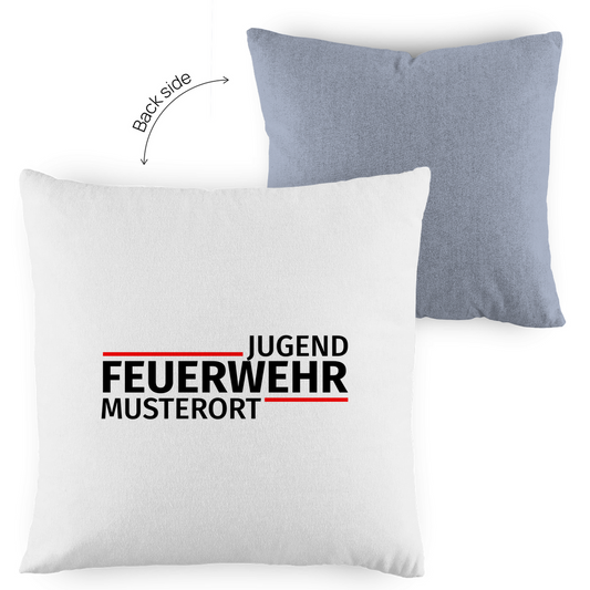 Kopfkissen zweifarbig - Modern Jugendfeuerwehr [Personalisierbar]