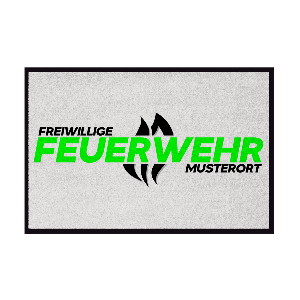 Fußmatte - Flamme Freiwillige Feuerwehr Grün [Personalisierbar]