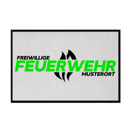 Fußmatte - Flamme Freiwillige Feuerwehr Grün [Personalisierbar]