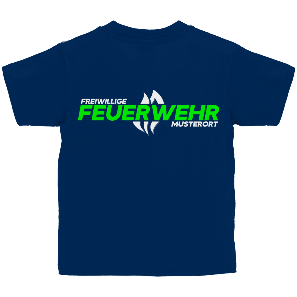 Kinder T-Shirt - Flamme Freiwillige Feuerwehr Grün [Personalisierbar]