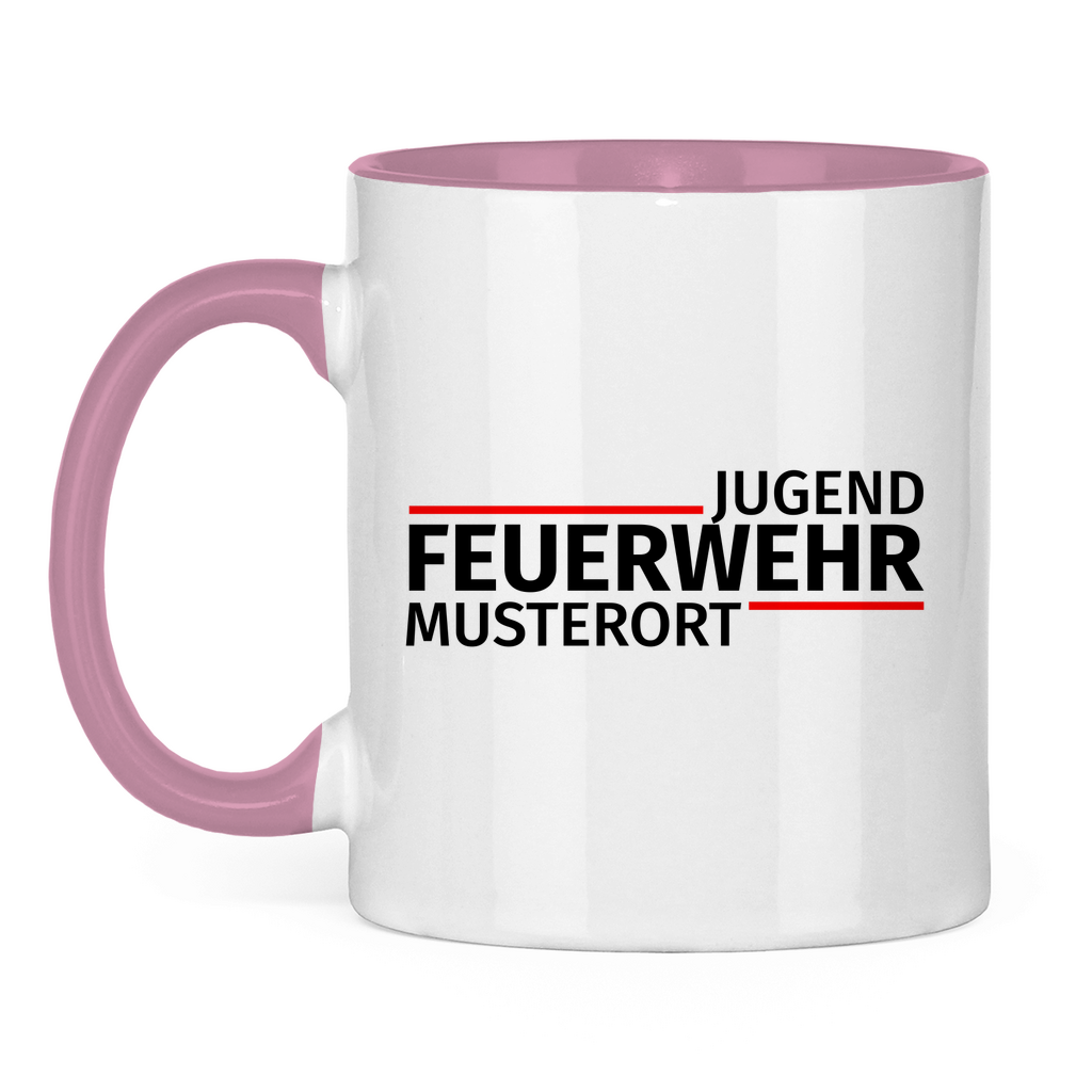 Tasse zweifarbig - Modern Jugendfeuerwehr [Personalisierbar]