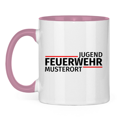Tasse zweifarbig - Modern Jugendfeuerwehr [Personalisierbar]