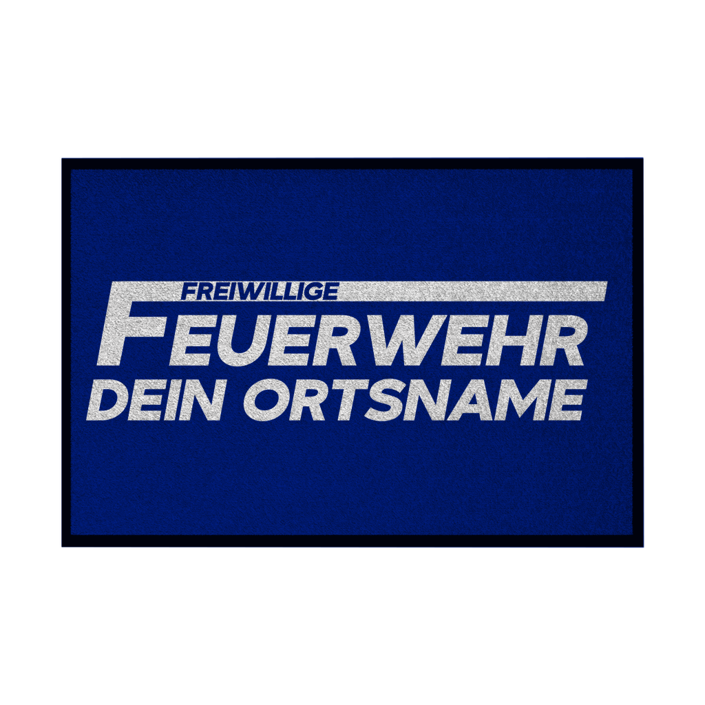Fußmatte mit Gummirand - Freiwillige Feuerwehr Weiß (Personalisierbar)