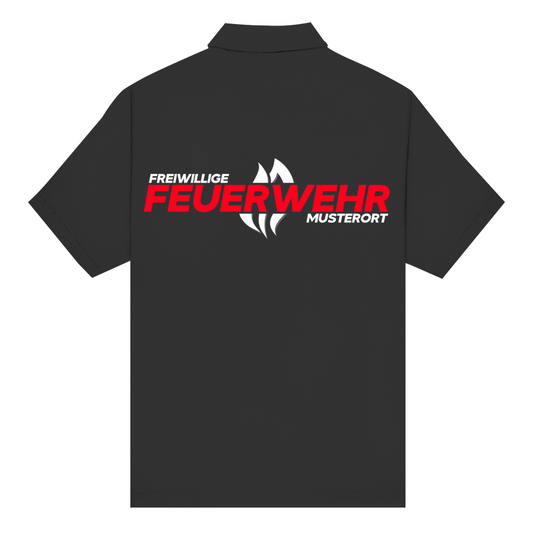 Unisex Poloshirt - Flamme Freiwillige Feuerwehr Rot (Personalisierbar)
