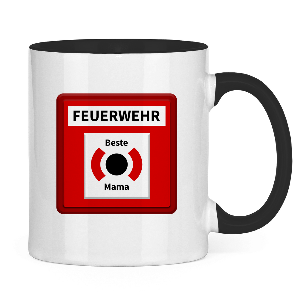 Tasse zweifarbig - Brandmelder Beste Mama